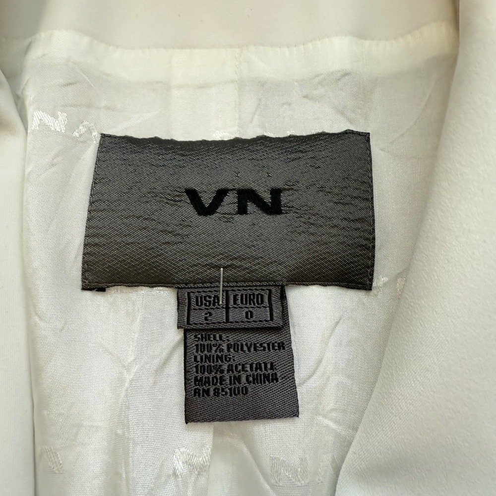 VN White Single Button Longline Blazer Jacket Size 2 - Picture 2 of 7